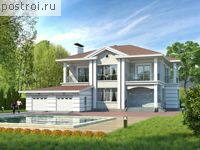 H-393-1P проект двухэтажного дома из газобетона с гаражом размером 23 на 19 