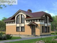 I-107-1P проект одноэтажной бани из пенобетона с мансардой размером 6 на 12 