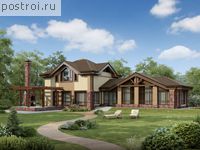 I-134-1K проект одноэтажной бани из кирпича с мансардой размером 13 на 21 