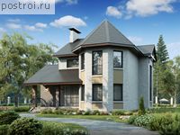 I-203-1P проект двухэтажного дома из пенобетона размером 14 на 12 