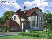 I-209-1P проект двухэтажного дома из пенобетона с гаражом размером 12 на 15 