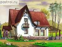 I-218-1K проект двухэтажного дома из кирпича с цоколем и мансардой размером 10 на 11 