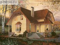 I-262-1K проект двухэтажного дома из кирпича с цоколем и мансардой размером 11 на 11 