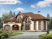 I-381-1K проект одноэтажного дома из кирпича с мансардой размером 16 на 21 