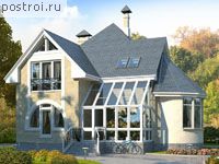 J-182-1P проект двухэтажного дома из пеноблоков размером 14 на 9 