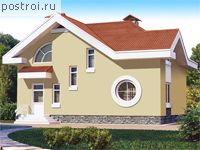 K-124-1K проект одноэтажного коттеджа из кирпича с мансардой размером 8 на 10 