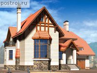 K-239-1P проект двухэтажного дома из газобетона с гаражом размером 12 на 13