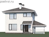 L-113-2P проект двухэтажного коттеджа из пенобетона с гаражом размером 9 на 12 