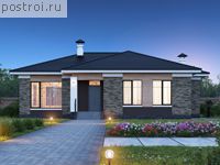 L-136-1P проект одноэтажного дома из газобетона размером 15 на 15