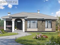 L-164-1P проект одноэтажного коттеджа из газобетона размером 14 на 13 