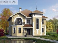 L-209-1K проект двухэтажного дома из кирпича размером 14 на 12