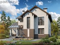 L-218-2P проект двухэтажного дома из пенобетона размером 15 на 11 