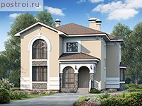 L-219-2P проект двухэтажного коттеджа из пенобетона размером 16 на 11 