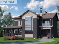 L-259-1P проект двухэтажного коттеджа из пеноблоков размером 16 на 14 