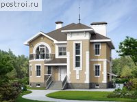 L-334-1P проект двухэтажного дома из пенобетона с цоколем размером 14 на 12 