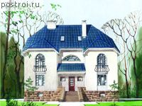 L-460-1K проект трехэтажного дома из кирпича с цоколем и мансардой размером 12 на 14 