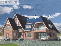 L-476-1D проект двухэтажного деревянного дома из бревна размером 19 на 23 