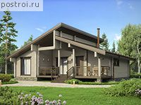 M-088-1D проект одноэтажной деревянной бани из бруса размером 10 на 13 