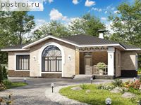 M-127-1P проект одноэтажного коттеджа из газобетона размером 15 на 14