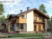 M-165-1P проект одноэтажного дома из пеноблоков с мансардой размером 11 на 11 