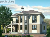 M-167-1P проект двухэтажного дома из пеноблоков с гаражом размером 12 на 10 