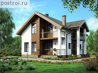 M-168-1K проект одноэтажного дома из кирпича с мансардой размером 11 на 11 