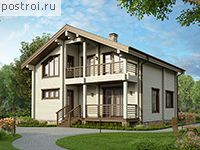 M-172-1D проект одноэтажного деревянного дома из бруса с мансардой размером 12 на 10 