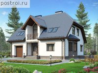 M-220-1P проект двухэтажного коттеджа из газобетона с гаражом размером 10 на 12 