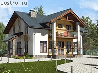 M-228-1P проект одноэтажного коттеджа из газобетона с мансардой размером 12 на 12 