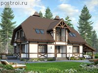 M-234-1P проект двухэтажного дома из газобетона с гаражом размером 10 на 17 