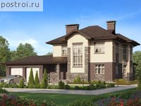 M-236-1K проект двухэтажного дома из кирпича с гаражом размером 21 на 15 