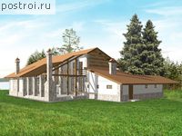 M-293-1K проект двухэтажного дома из кирпича с гаражом размером 19 на 22 