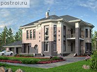 M-344-1K проект двухэтажного дома из кирпича с гаражом размером 14 на 26 