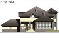 M-348-1K проект двухэтажного дома из кирпича с цоколем и гаражом размером 19 на 13 