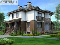 M-365-1K проект двухэтажного дома из кирпича с цоколем размером 17 на 15 