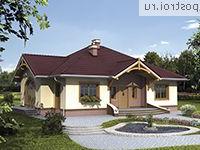 A-124-1P проект одноэтажного коттеджа из газобетона размером 12 на 16 