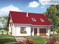 A-138-1P проект одноэтажного дома из газобетона с мансардой и гаражом размером 8 на 11 