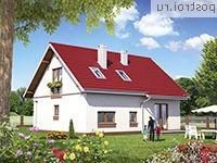 A-138-1P проект одноэтажного дома из газобетона с мансардой и гаражом размером 8 на 11 