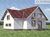 A-166-1K проект одноэтажного дома из кирпича с мансардой и гаражом размером 9 на 12 - вид слева A-166-1K проект одноэтажного дома из кирпича с мансардой и гаражом размером 9 на 12 - вид слева