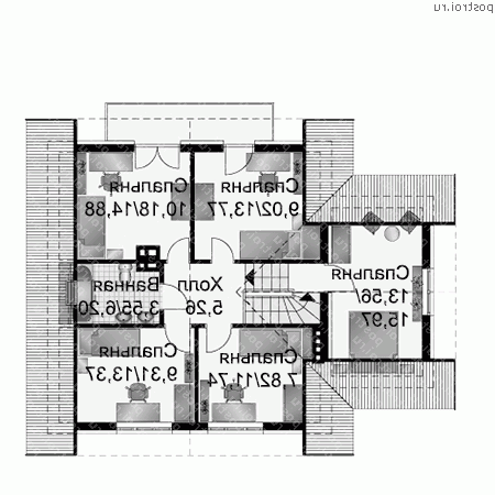 A-166-1K проект одноэтажного дома из кирпича с мансардой и гаражом размером 9 на 12 - мансарда A-166-1K проект одноэтажного дома из кирпича с мансардой и гаражом размером 9 на 12 - мансарда