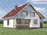 A-166-1K проект одноэтажного дома из кирпича с мансардой и гаражом размером 9 на 12 - вид справа A-166-1K проект одноэтажного дома из кирпича с мансардой и гаражом размером 9 на 12 - вид справа