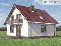 A-166-1K проект одноэтажного дома из кирпича с мансардой и гаражом размером 9 на 12 - вид сзади A-166-1K проект одноэтажного дома из кирпича с мансардой и гаражом размером 9 на 12 - вид сзади