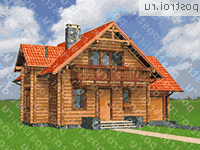 A-191-1D проект одноэтажного деревянного коттеджа из бруса с мансардой и гаражом размером 10 на 12 - вид спереди A-191-1D проект одноэтажного деревянного коттеджа из бруса с мансардой и гаражом размером 10 на 12 - вид спереди