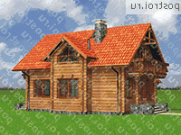 A-191-1D проект одноэтажного деревянного коттеджа из бруса с мансардой и гаражом размером 10 на 12 - вид справа A-191-1D проект одноэтажного деревянного коттеджа из бруса с мансардой и гаражом размером 10 на 12 - вид справа