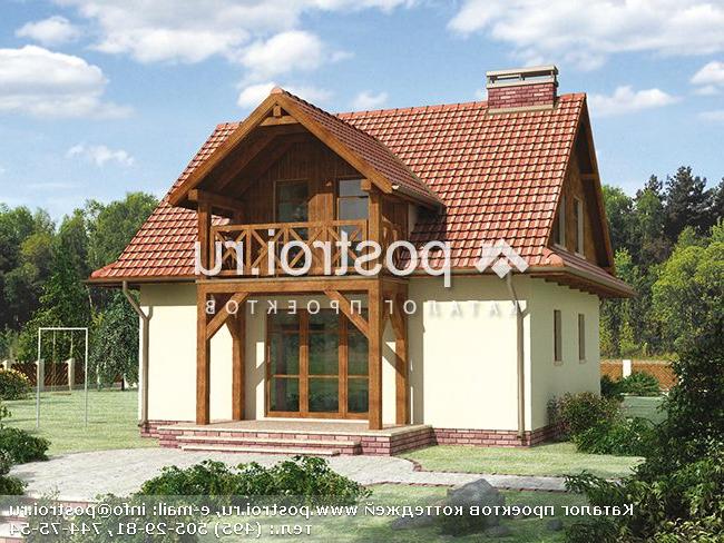 A-194-1K проект одноэтажного коттеджа из кирпича с мансардой размером 9 на 9 