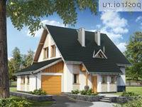 A-199-1K проект одноэтажного коттеджа из кирпича с мансардой и гаражом размером 10 на 12 