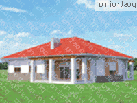 A-217-1P проект одноэтажного дома из пенобетона размером 12 на 16  - вид справа