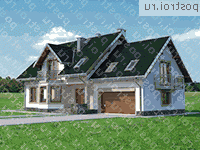A-232-1P проект одноэтажного дома из газобетона с мансардой и гаражом размером 11 на 18 - вид слева A-232-1P проект одноэтажного дома из газобетона с мансардой и гаражом размером 11 на 18 - вид слева