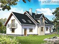 A-232-1P проект одноэтажного дома из газобетона с мансардой и гаражом размером 11 на 18 