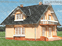 A-247-1P проект одноэтажного дома из пеноблоков с мансардой и гаражом размером 9 на 13 - вид слева A-247-1P проект одноэтажного дома из пеноблоков с мансардой и гаражом размером 9 на 13 - вид слева